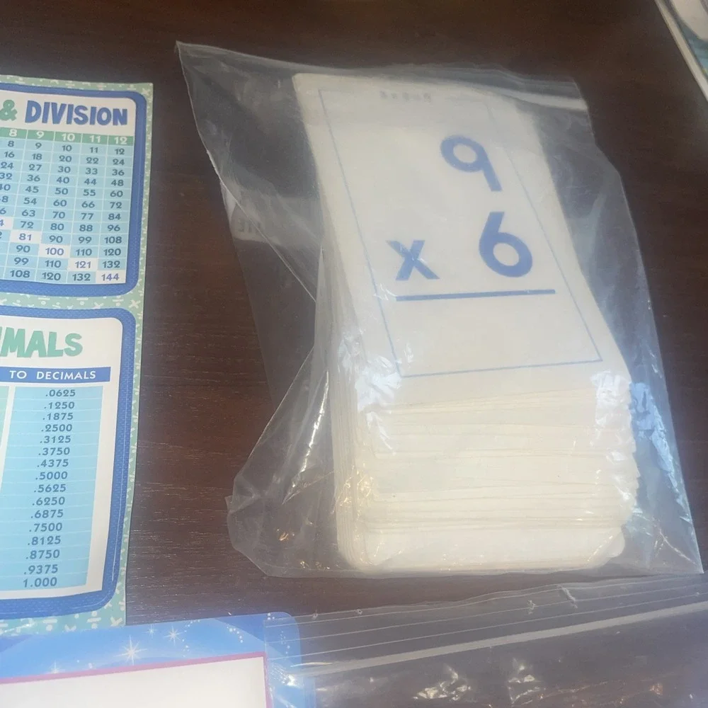 Math Manipulative Resource Lot Of Elementary Math Games Flash cards Fake Change